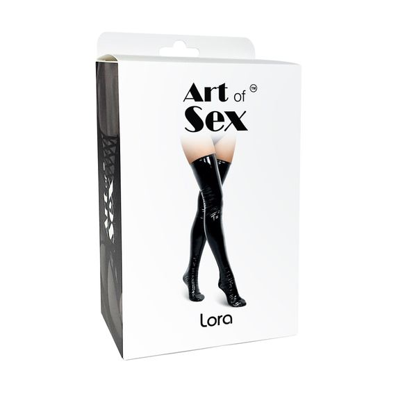 Сексуальні вінілові панчохи Art of Sex - Lora, розмір L, колір червоний | Зображення 2