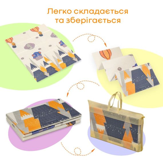 Дитячий складний термокилимок 117см х 177см х 8мм Повітряні кульки - Ведмедики (301) SW-00003031 | Зображення 6