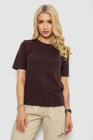 Жіноча футболка з принтом, колір шоколадний, 241R128