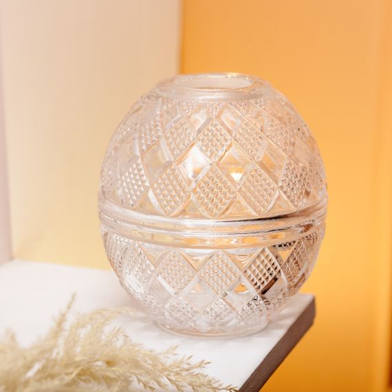 Салфетница на стол кухонная Ø15 см салфетница стеклянная круглая в форме яйца HP-4-110 | Зображення 3