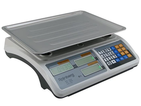 Ваги торгові електронні з лічильником ціни до 55 кг Rainberg RB-311 Білі