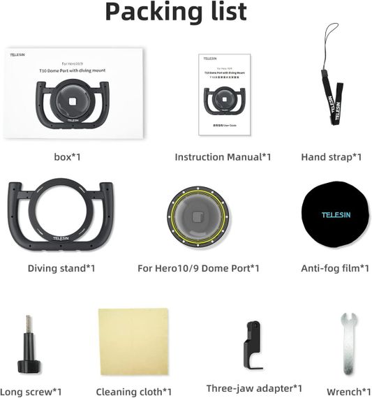 Аквабокс GoPro Hero 12/11/10/9 Водонепроницаемый кейс для экшн камеры для дайвинга с подводным стабилизатором | Зображення 5