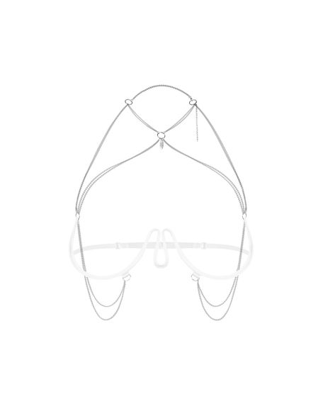 Прикраса на тіло Obsessive Lustique White harness bra S/M/L | Зображення 1