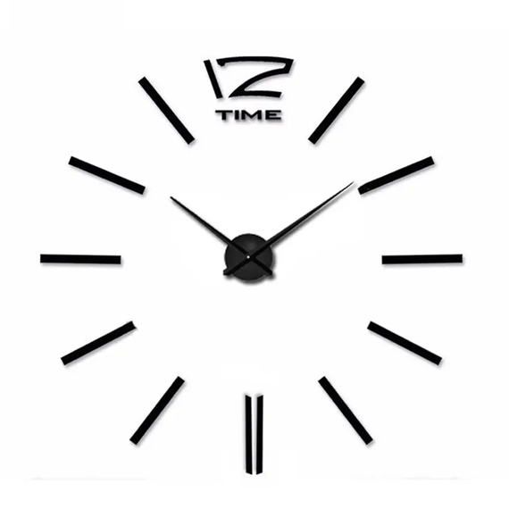 Великі настінні 3Д-годинник 3D-годинник DIY Clock 60-90 см Чорний