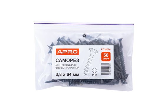 Саморез по дереву Apro - 3,9 x 65 мм (50 шт.) (FD39065) | Зображення 1
