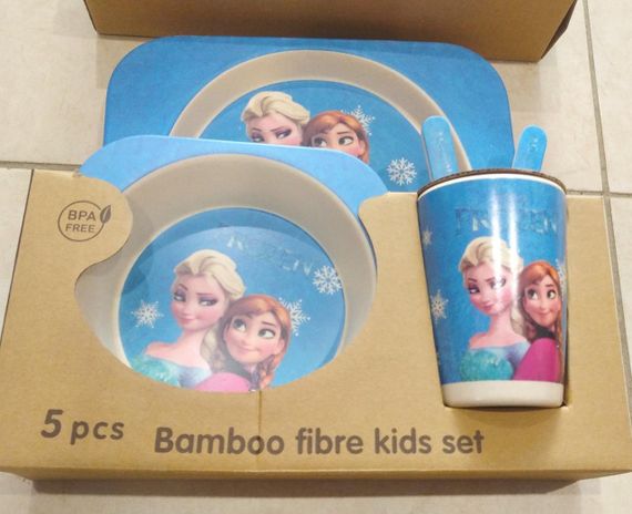 Набор детской бамбуковой посуды | Экопосуда для малыша| Набір дитячого бамбукового посуду| Екопосуд |