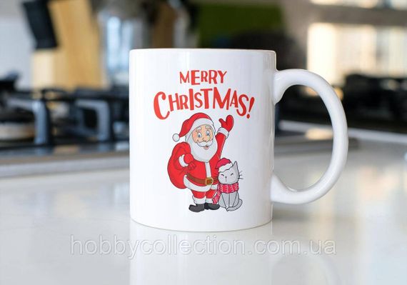 Кружка з принтом "Merry Christmas" 330 мл Біла | Зображення 1