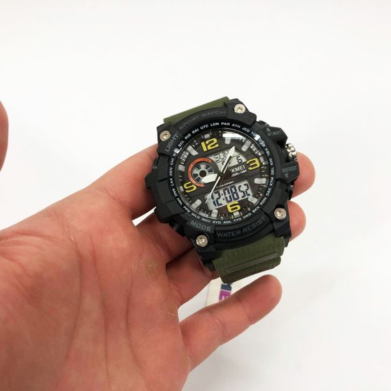 Годинник наручний чоловічий SKMEI 1283AG ARMY GREEN, армійський годинник протиударний. Колір: зелений | Зображення 6