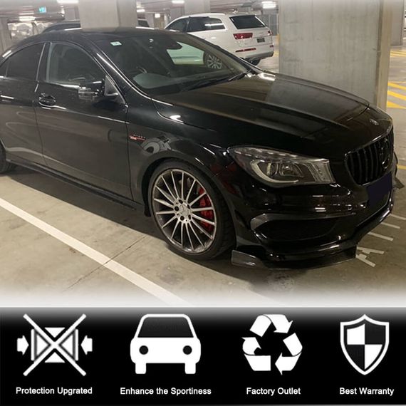 Накладки на передній бампер (для Base SD 2013-2016, Карбон) для Mercedes CLA C117 рр | Зображення 1