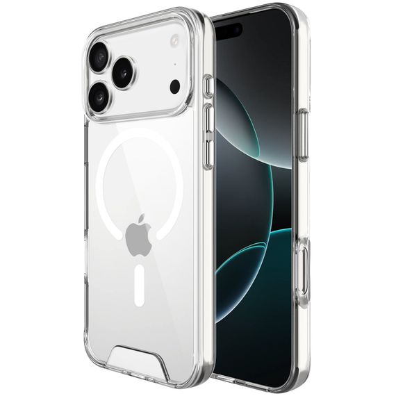 Чохол TPU Space Case with Magnetic Fit для Apple iPhone 17 Pro / 18 Pro (6.3") Прозорий | Зображення 1