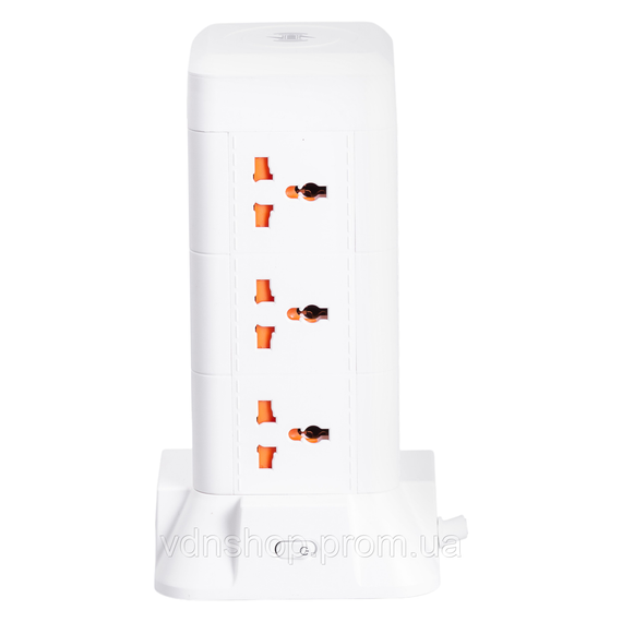 Сетевой фильтр удлинитель 4.8 м с лампой на 9 универсальных розеток с 2 USB, 1 Type-C, беспроводная зарядка HP-5-7MF | Зображення 7