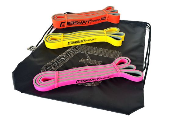 Набір двошарових гумок для підтягування EasyFit Premium 7-45 кг (3 шт) (EF-7453s) | Зображення 1