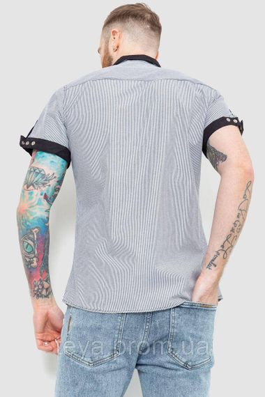 Комфортная мужская рубашка в полоску сезон весна-лето цвет серый размер M FG_00796 | Зображення 3