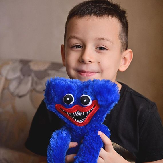 Мягкая игрушка Хаги Ваги 37 см, с липучками на руках, Синяя / Монстрик обнимашка для детей | Зображення 1