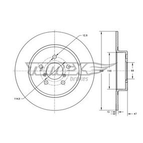 Диск гальмівний задній Nissan Quashqai 13-/ Renault Kadjar 15-/ Captur/Megane 20- (289x13), TX 73-54