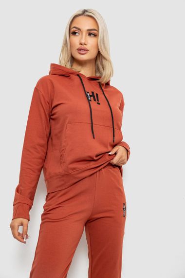 Спортивний костюм жіночий двонитка, колір теракотовий, 214R1419-003 | Зображення 1