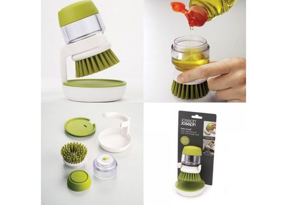 Щетка для мытья посуды с дозатором для моющего средства Soap Brush | Зображення 4