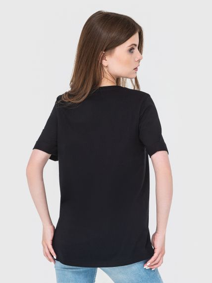 Футболка жіноча чорна з малюнком, XL | Зображення 5