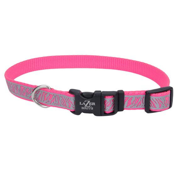 Ошейник светоотражающий для собак Coastal Lazer Brite Reflective Collar, 30-46 см, розовый