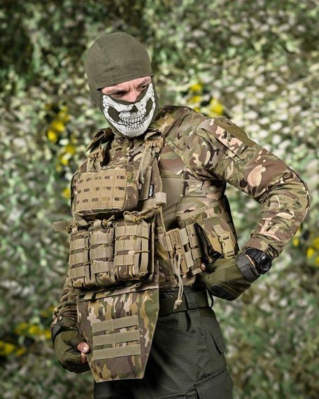 Плитоноска 4 точки сброса мультикам Attack с напашником ВТ1003 | Зображення 3