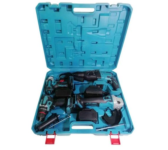 Набір інструментів 4 в 1 9712, перфоратор, гайковерт, шурупокрут, кутова шліфувальна машина | Зображення 4