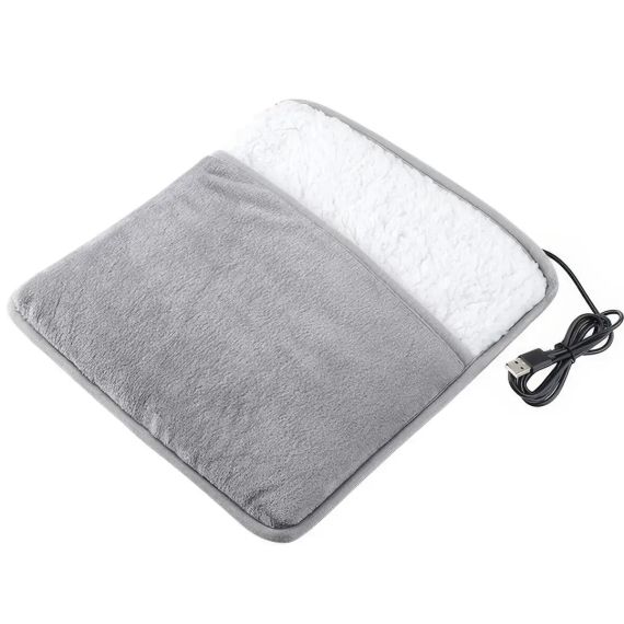 Портативна фланельова грілка для ніг з електричним підігрівом Foot warmer XL-997 Килимок з USB підігрівом | Зображення 1