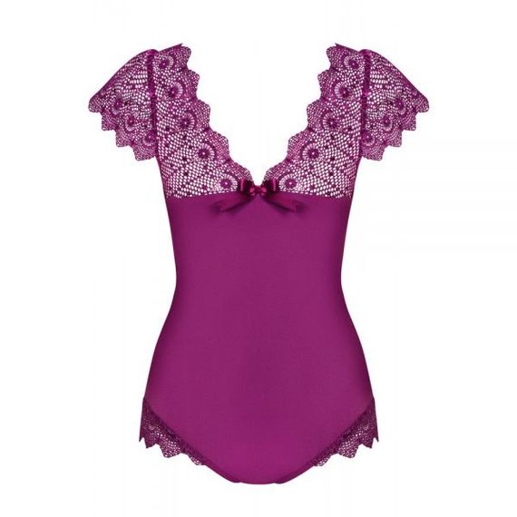 Боді Obsessive Moketta teddy purple S / M | Зображення 1