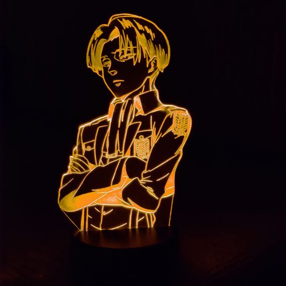 Акриловый светильник-ночник Леви Акерман (Levi Ackerman) желтый tty-n000359