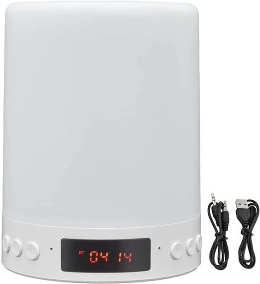 Світильник нічник сервісний акумуляторний S66+ з блютузом колонкою, скоба, FM-радіо, будильник, TF-card, AUX | Зображення 3