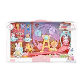 Набор игровой Парк развлечений зайчики на горках 6684 Розовый