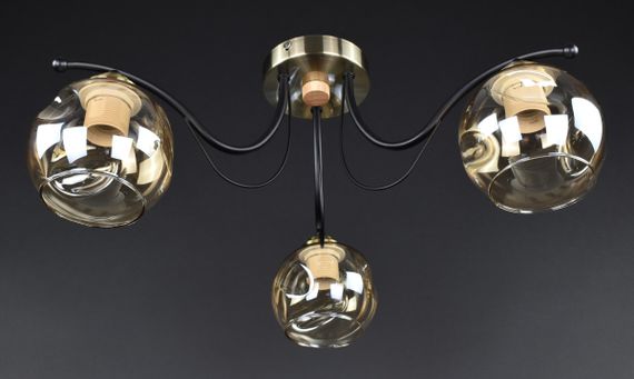 Люстра стельова на 3 лампочки 27411 Чорний 23х50х50 см.