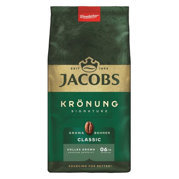 Кава в зернах арабіка середньої обжарювання Jacobs Kronung Aroma-Bohnen, 500г, Голландія