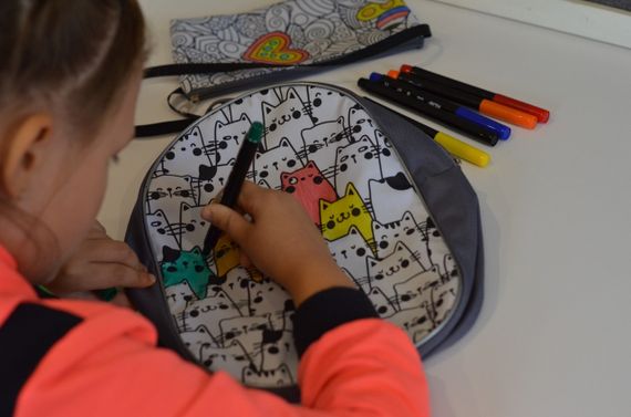 Рюкзак розмальовка 4Profi  "Котики" сіро-білий 223815 | Зображення 1