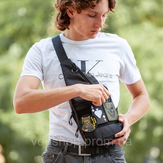 Тактична нагрудна сумка для чоловіків, Чоловіча брезентова сумка через плече месенджер кобура MF-35 | Зображення 3