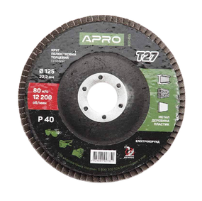 Диск пелюстковий торцевий d125мм T27 P40 APRO