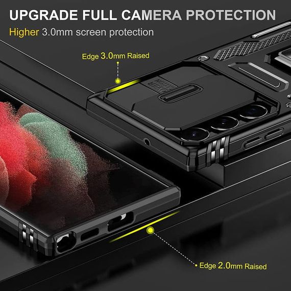 Ударопрочный чехол Camshield Army Ring для Samsung Galaxy S23 Ultra Черный / Black | Зображення 5