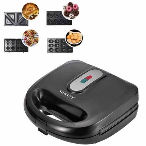 Мультимейкер на 4 пластини з антипригарним покриттям 750Вт SOKANY SK-908-4 Чорний