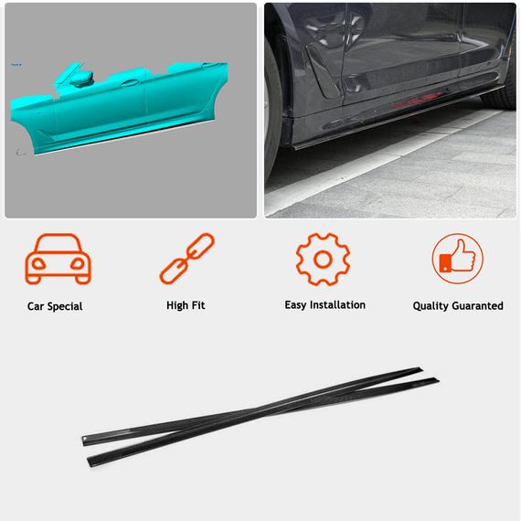 Накладки на пороги V1 (для M-Sport/M5 2017-2020, Карбон) для BMW 5 серия G30/31 | Зображення 2