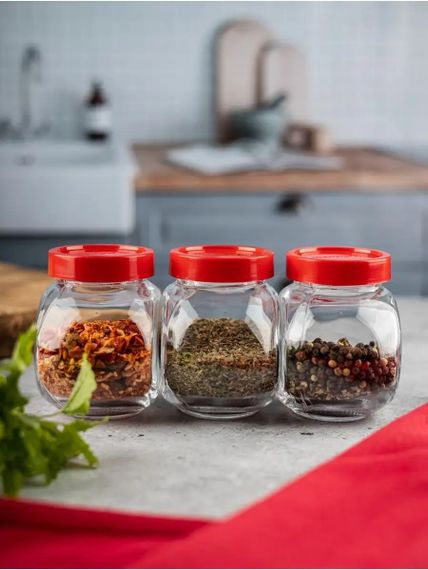 Набор стеклянных банок Pasabahce Bella 80386, 3 шт, для хранения сыпучих продуктов | Зображення 1