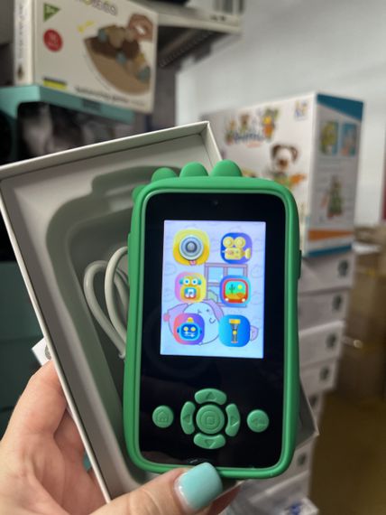 Смартфон дитячий  "KidPhone Dino" з камерою та іграми (синій/зелений) в коробці р.14*9*4см | Зображення 7