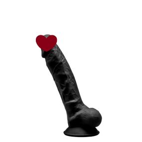 Фалоімітатор SilexD Johnny Black (MODEL 1 size 7in), двошаровий, силікон + Silexpan, діаметр 3,8см Sex Aura