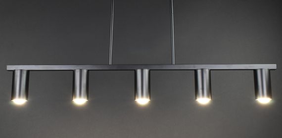 Люстра стельова на 5 лампочок 27724 Чорний 35-65х10х101 см. | Зображення 3