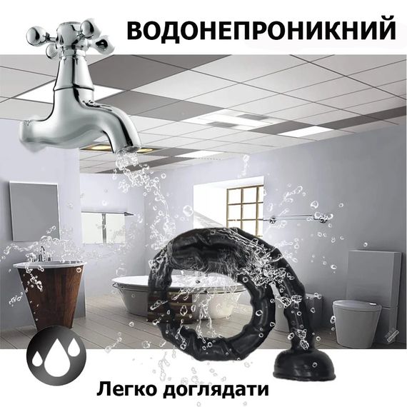Довгий анальний розширювач чорного кольору з присоскою 47*2 см | Зображення 4