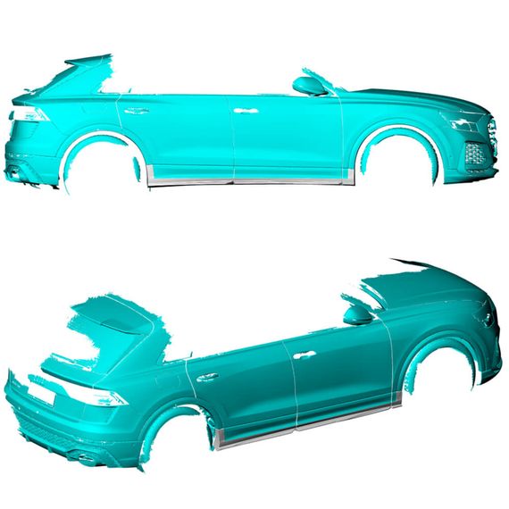 Бокові пороги (Карбон) для Ауди Q8 2018- рр | Зображення 1