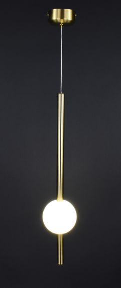 Люстра світлодіодна підвісна LED світильник для квартири на стелю лед 27832 Латунь 65-180х12х12 см. | Зображення 3