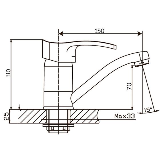 Смеситель для умывальника Haiba Focus 555 (вылив 15 см) (HB0135) | Зображення 1