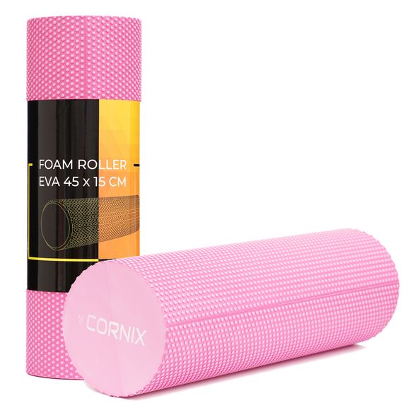 Масажний ролик Cornix EVA+ 45 x 15 см (валик, ролер) XR-0303 Pink