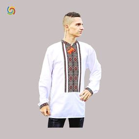 Рубашка Украинская вышиванка 01337 цвет белый размер L/XL