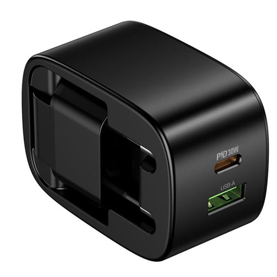 МЗП Hoco CS102A Folding PD30W+QC3.0 (1USB-A/1C) Black | Зображення 4