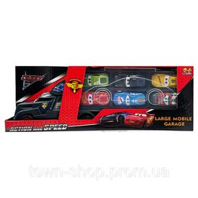 Игровой набор машинок "Тачки" 558-4 / 3788-1 грузовик с гаражом и 6 машинок